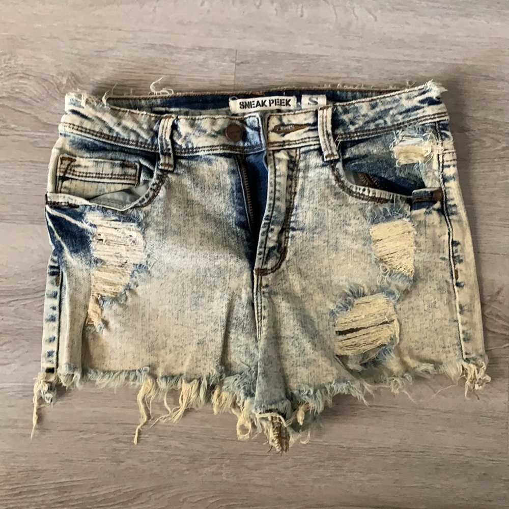 Mid rise jean shorts